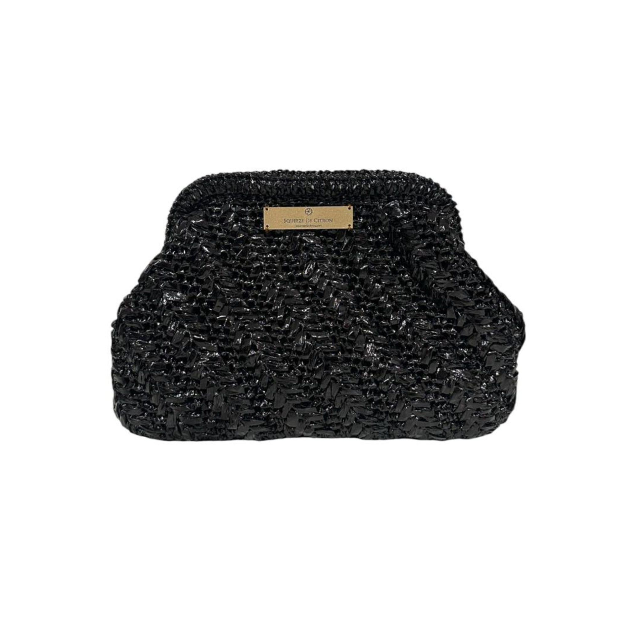 Black Raffia Clutch