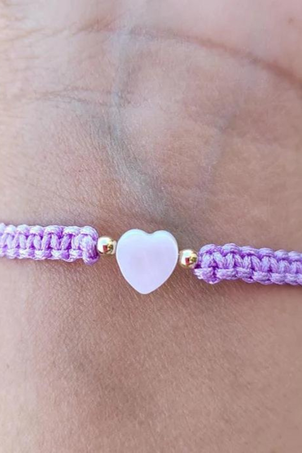 Mother of Pearl Citron Bracelet – Heart / Kids / Periwinkle