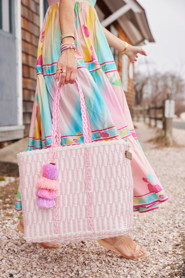 Rose Mesh Citron Tote – Medium