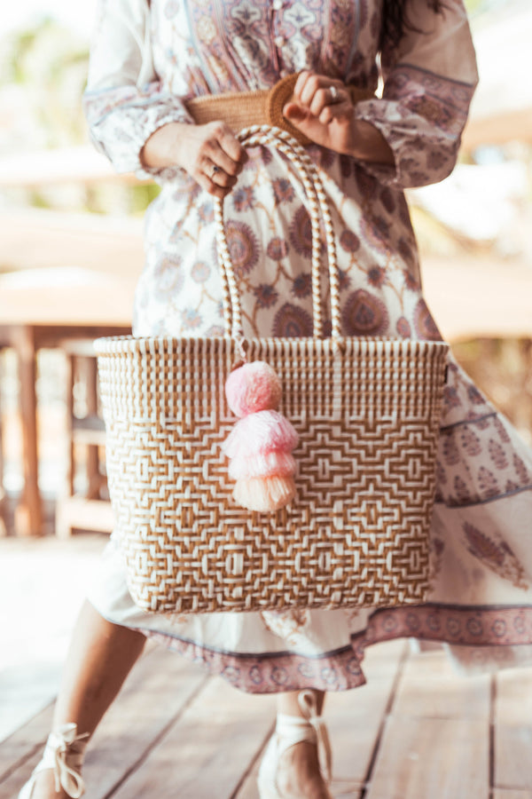 Sconset in Sand Citron Tote