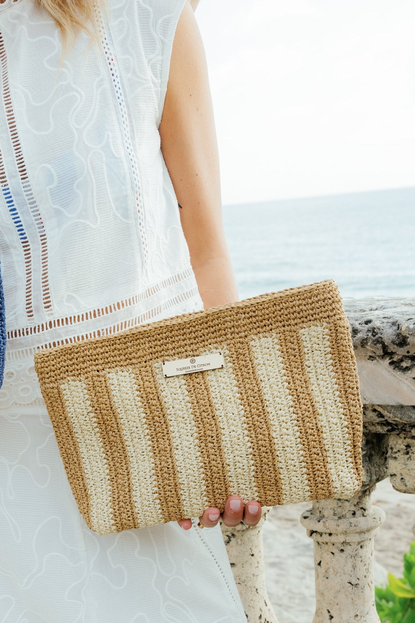 Sand Marinero Raffia Clutch