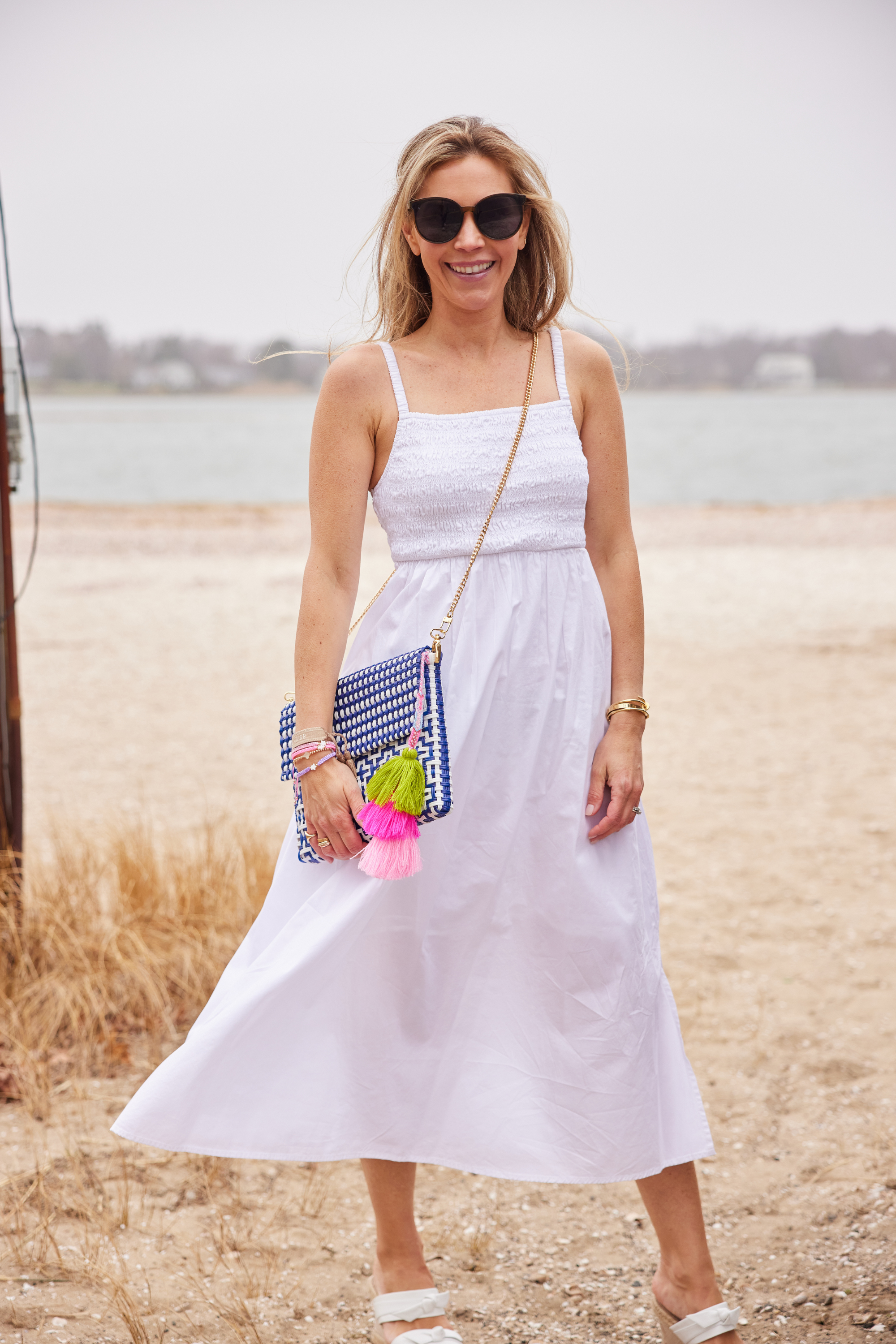 Preppy Tile Navy / White Citron Tote