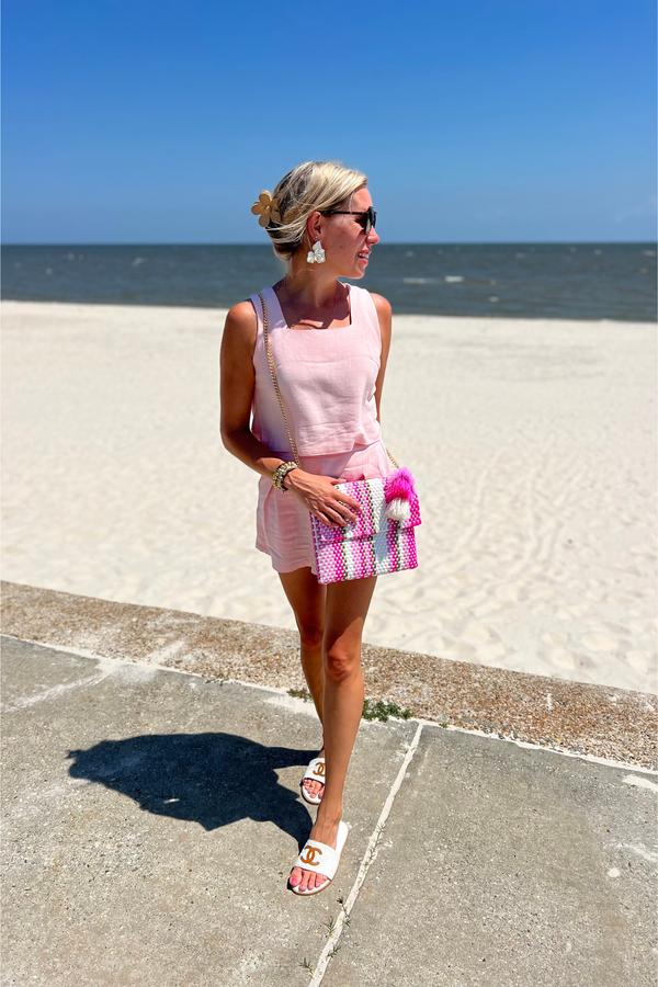 Clutch - Rosa Neon Rain Citron – Clutch / Crossbody with Strap