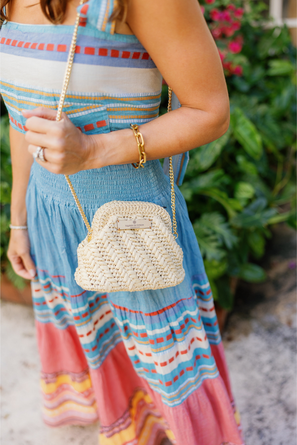 Natural Raffia Clutch – Small