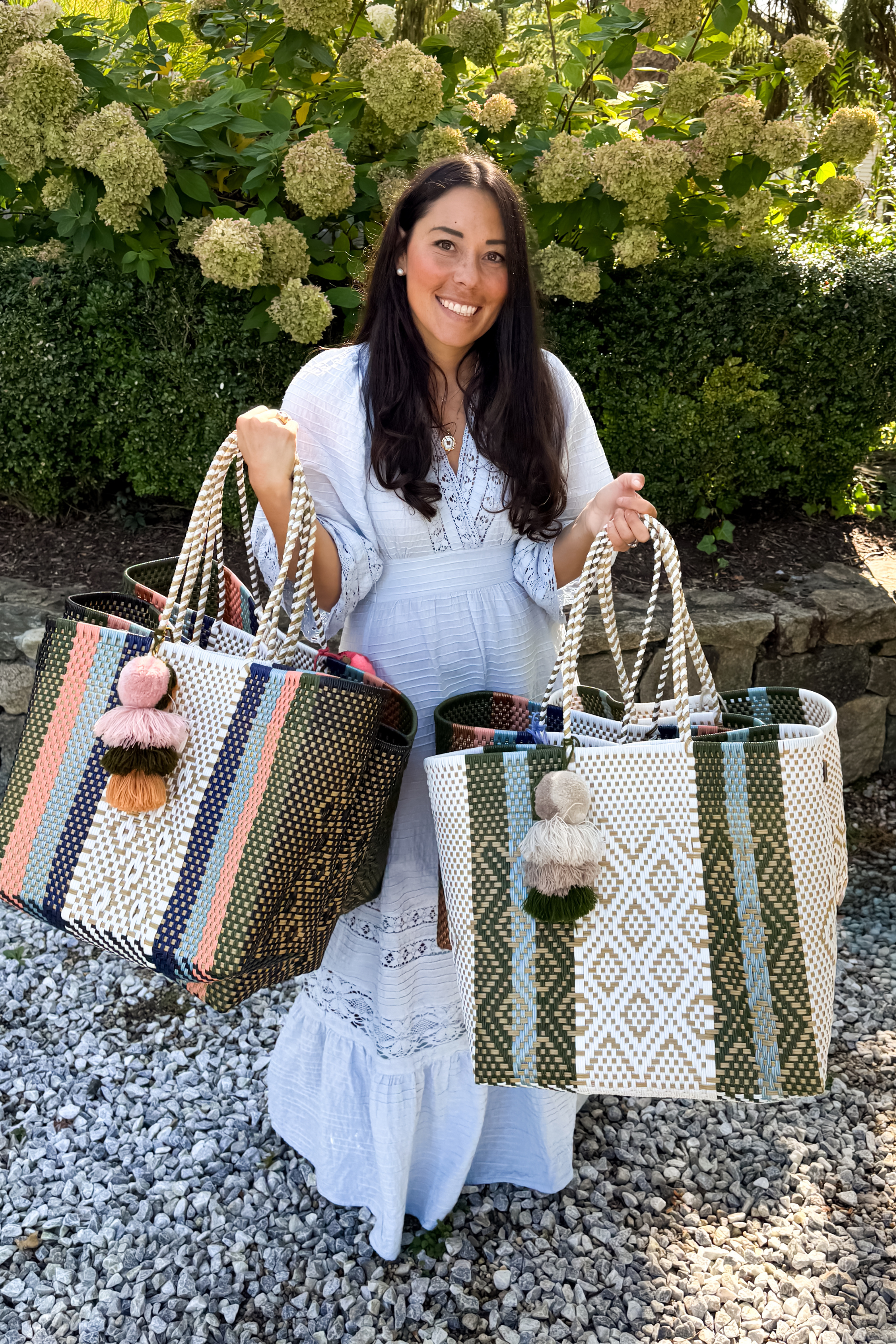 Rugby Sage Blue Citron Tote