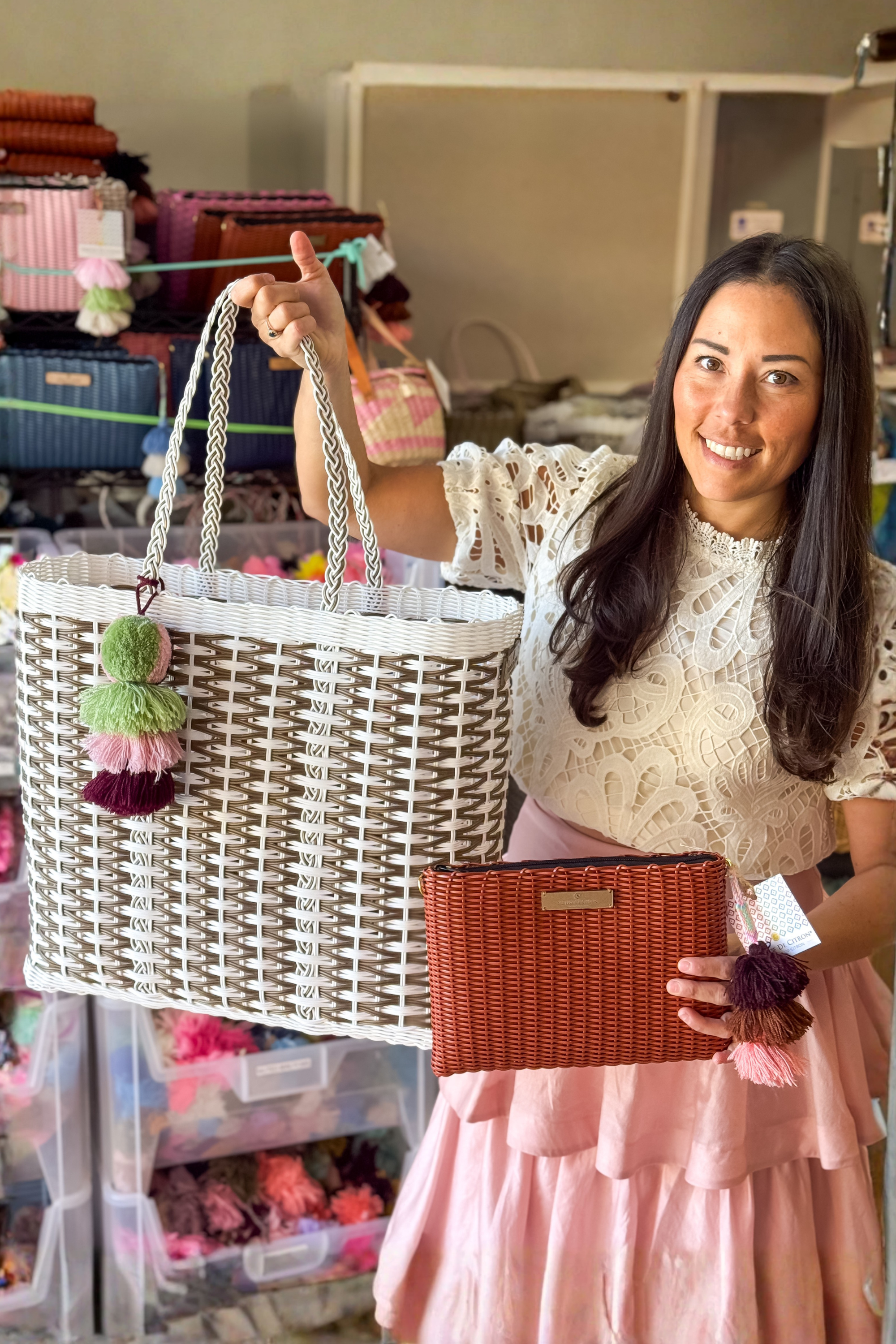 Coastal Weave in Gold Citron Tote