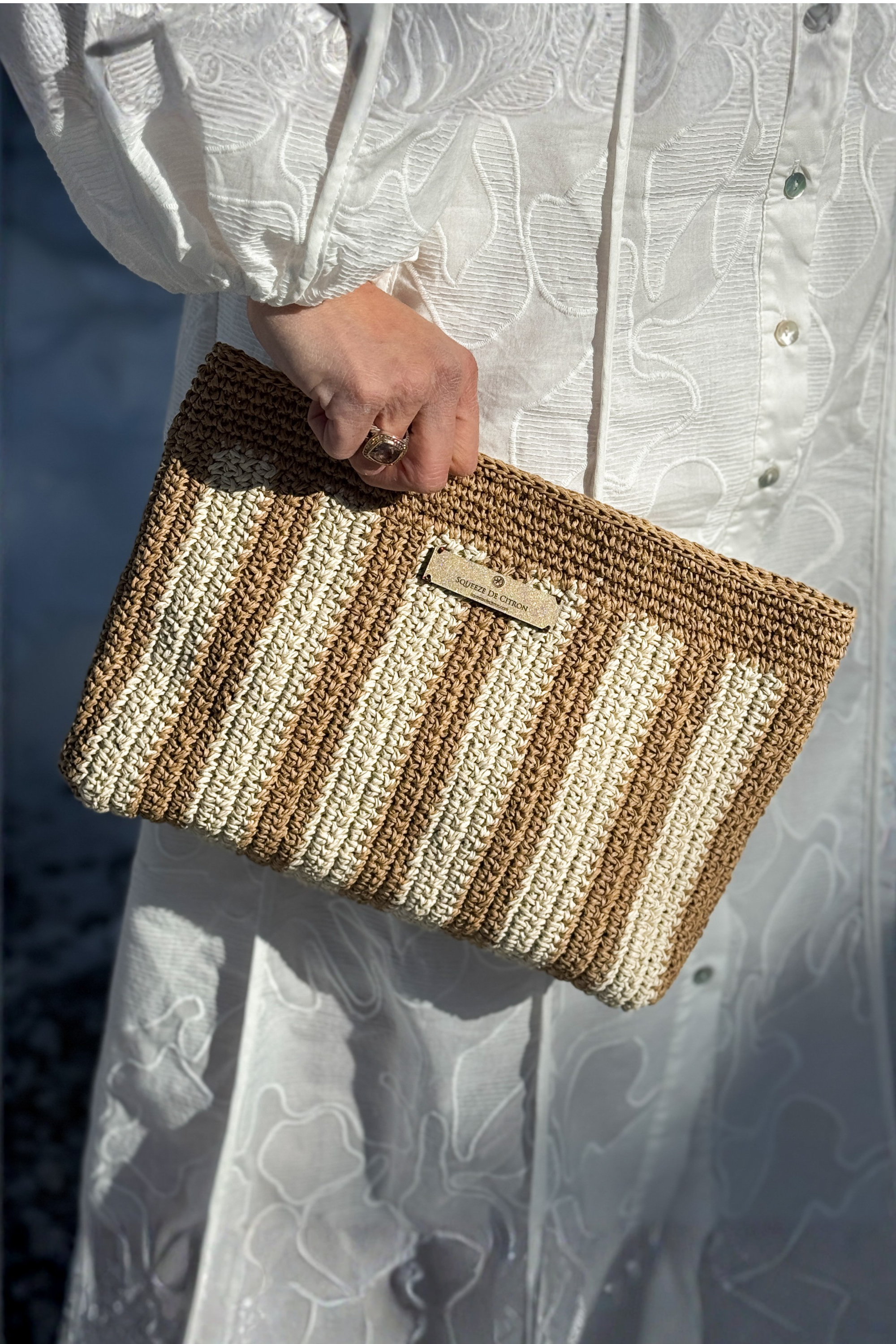 Sand Marinero Raffia Clutch