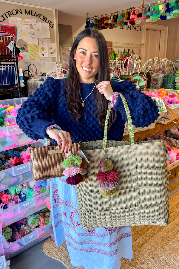 Sand Matcha Nest Citron Tote – Medium