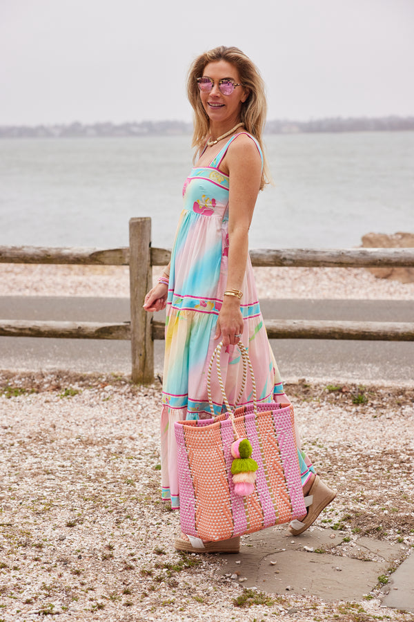 Heart Reflection in Melon / Rose Citron Tote – Medium