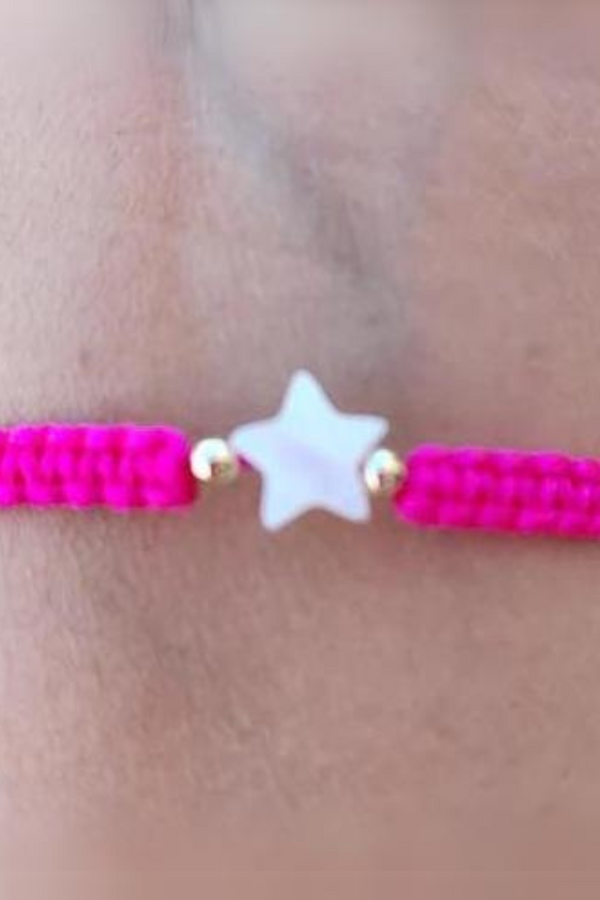 Mother of Pearl Citron Bracelet – Star / Kids / Fuchsia