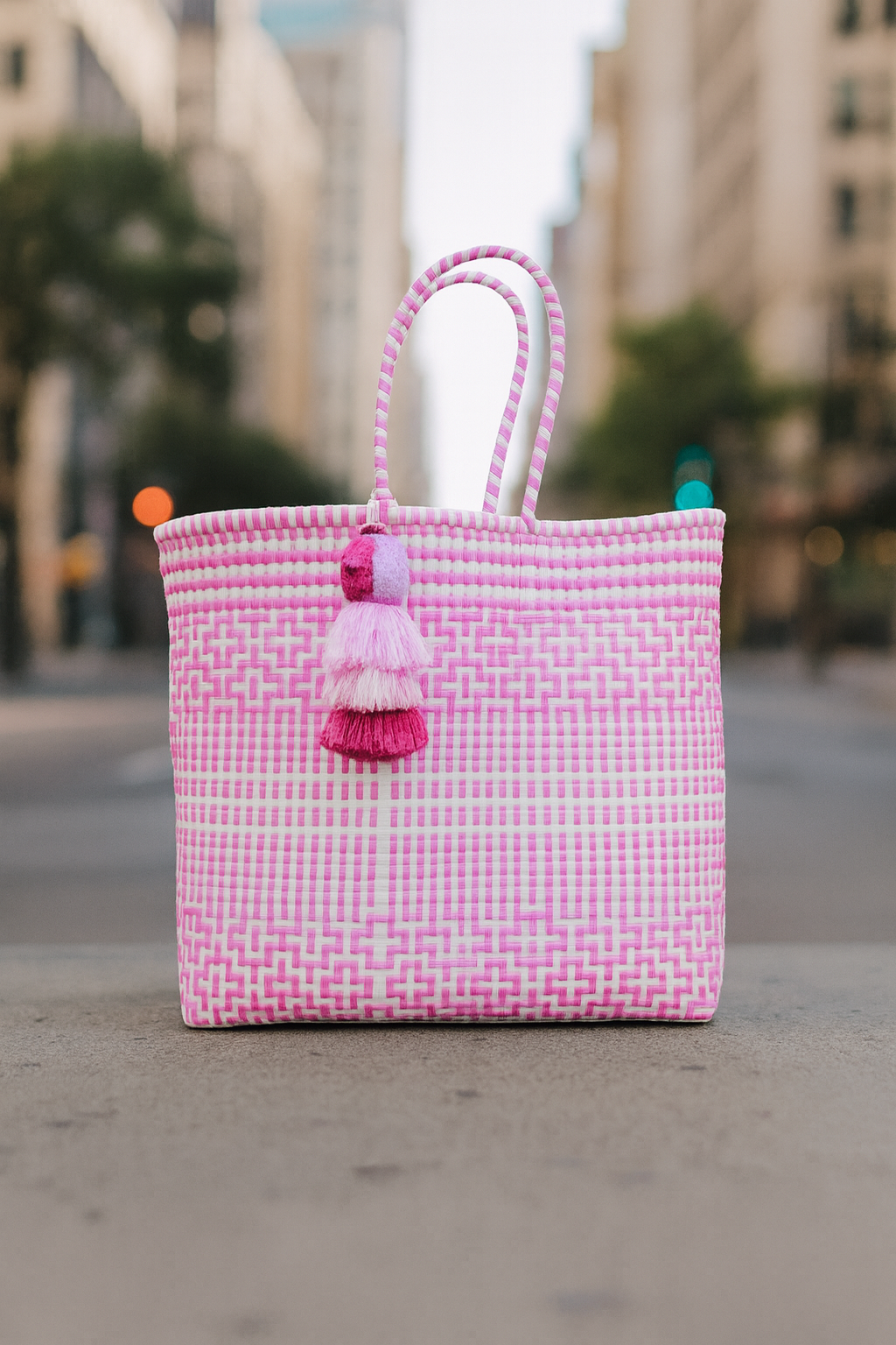 Preppy Tile Rose Citron Tote