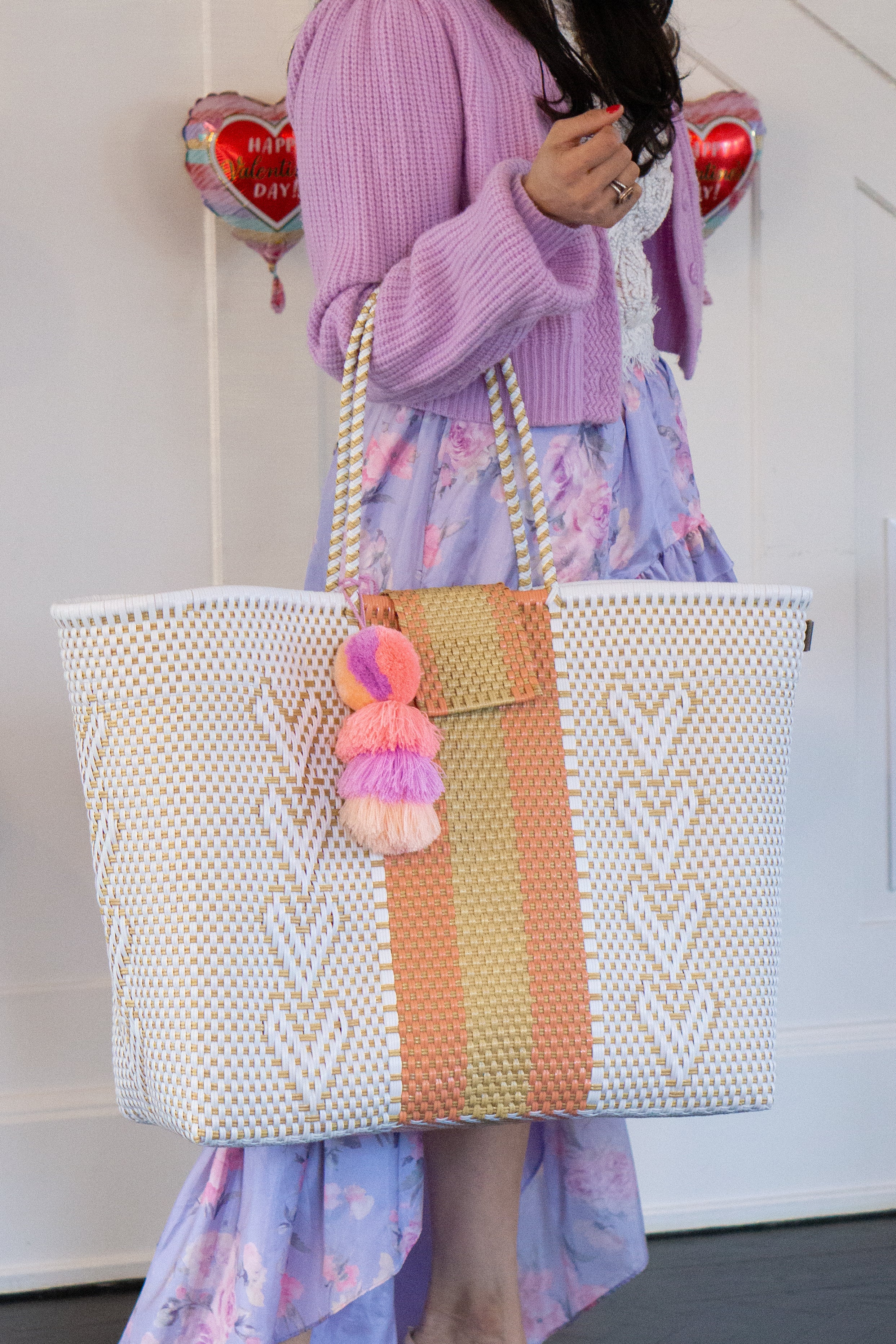 Peach / Nude Giving Hearts Citron Tote