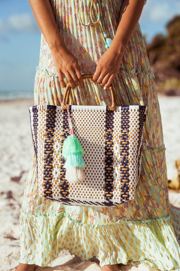 Ocean Pearl Citron Tote – Bamboo
