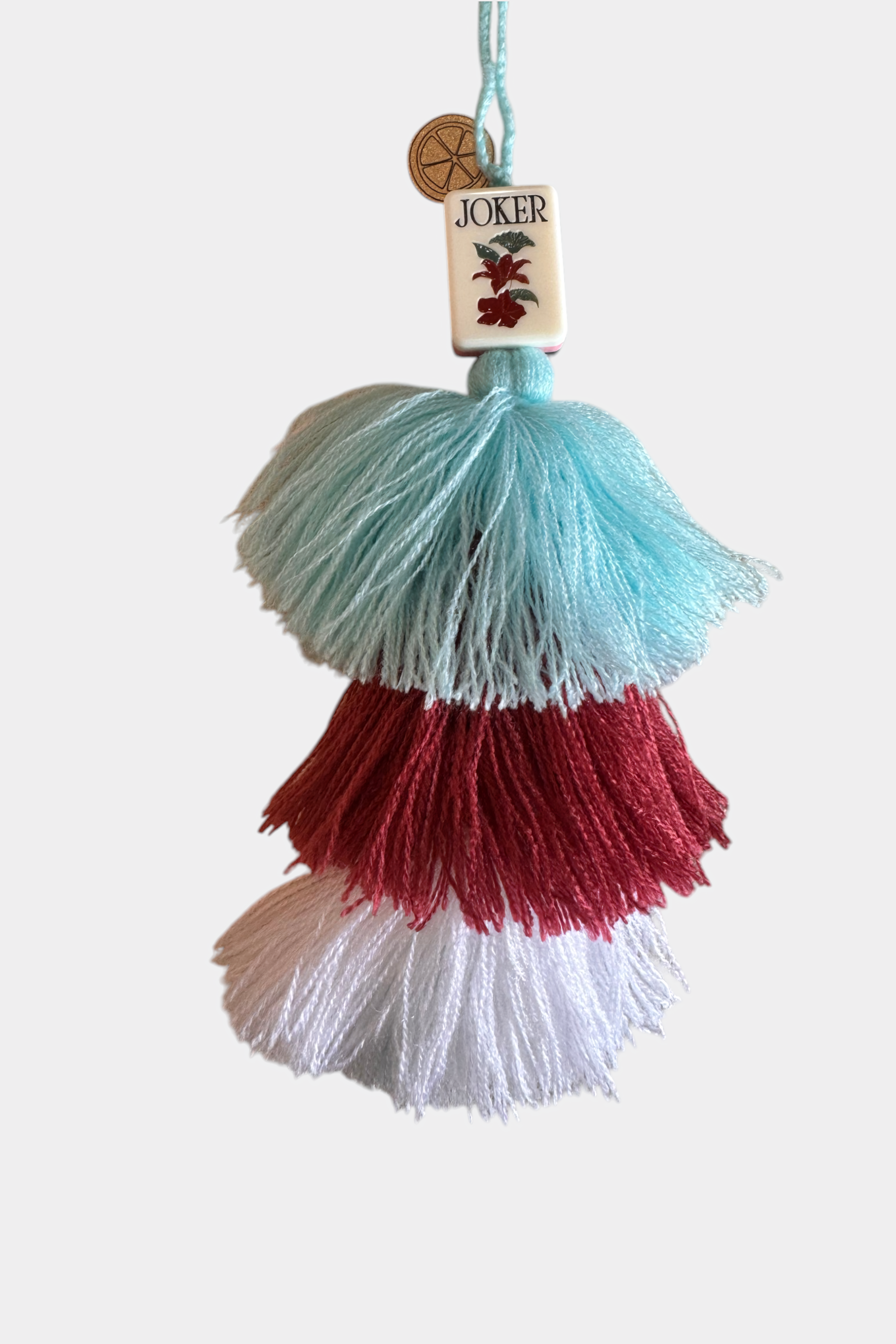 Imperial Lotus Mahjong Tile Pom Charm