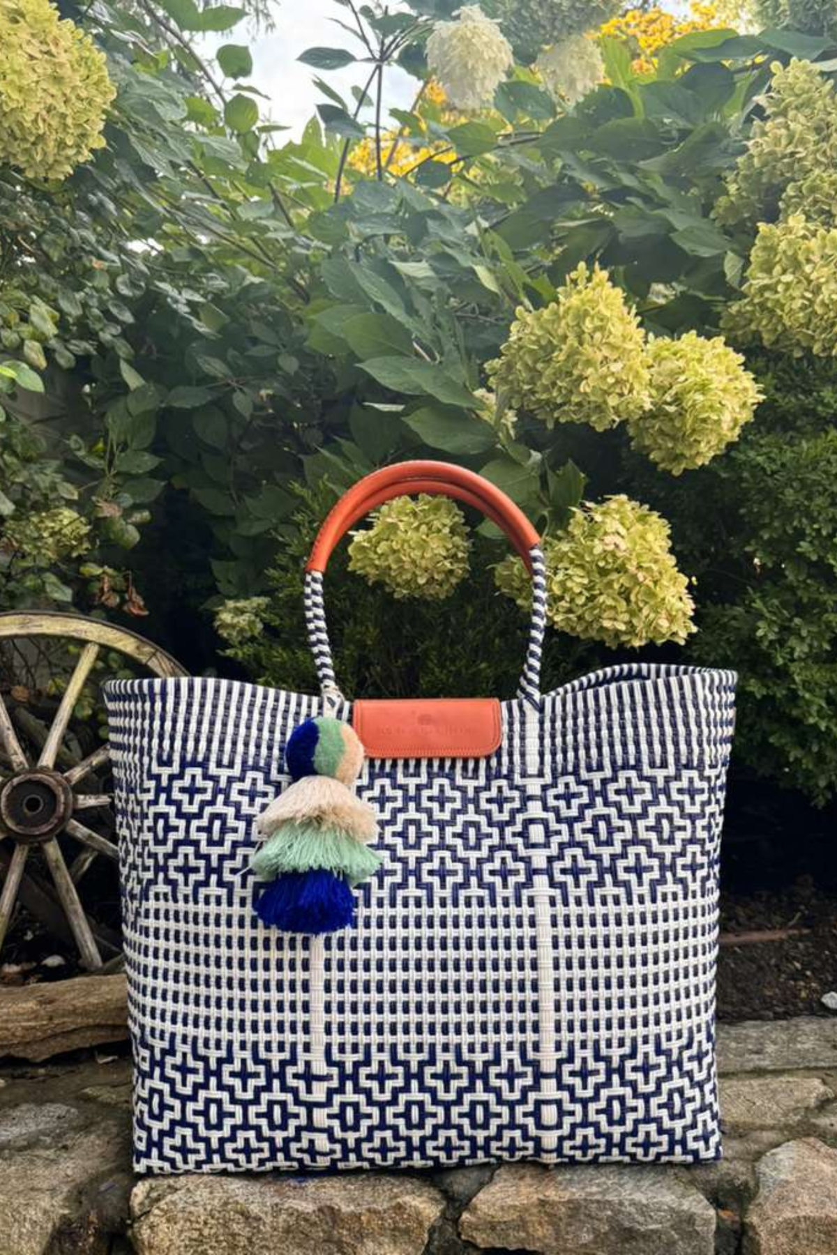 Preppy Tile Navy / White Citron Tote