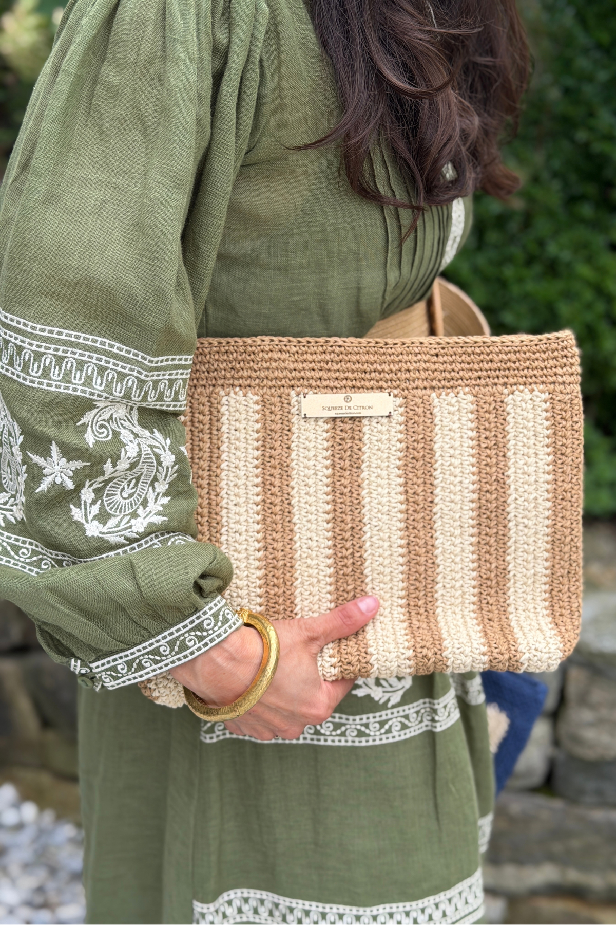 Sand Marinero Raffia Clutch