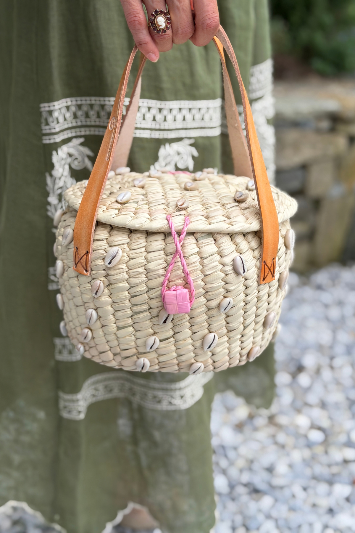 Briland Basket with Cowrie Shells