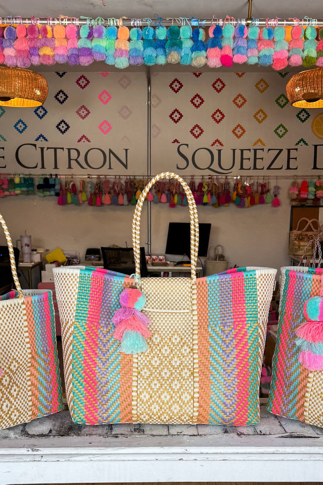 Golden Rainbow Citron Tote