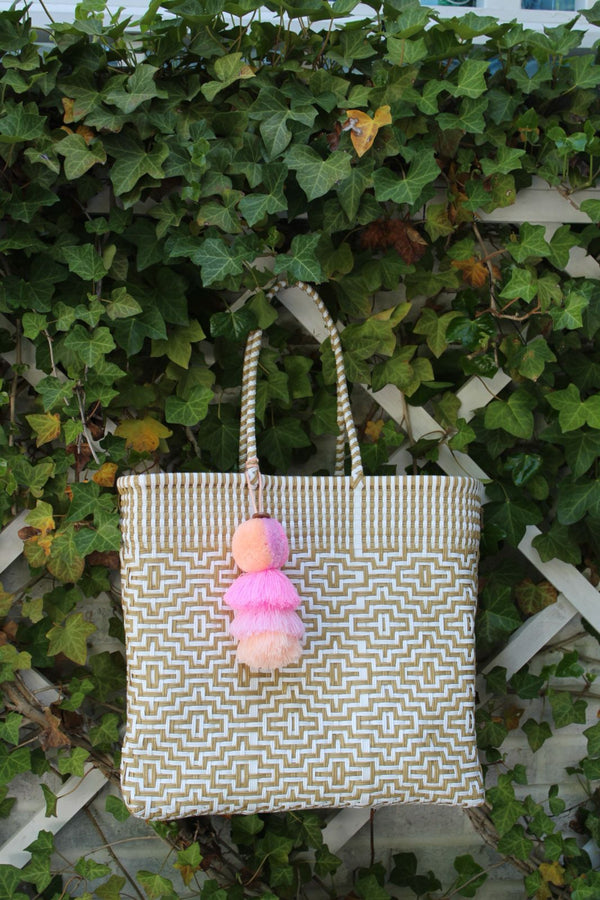 Sconset in Sand Citron Tote – Large